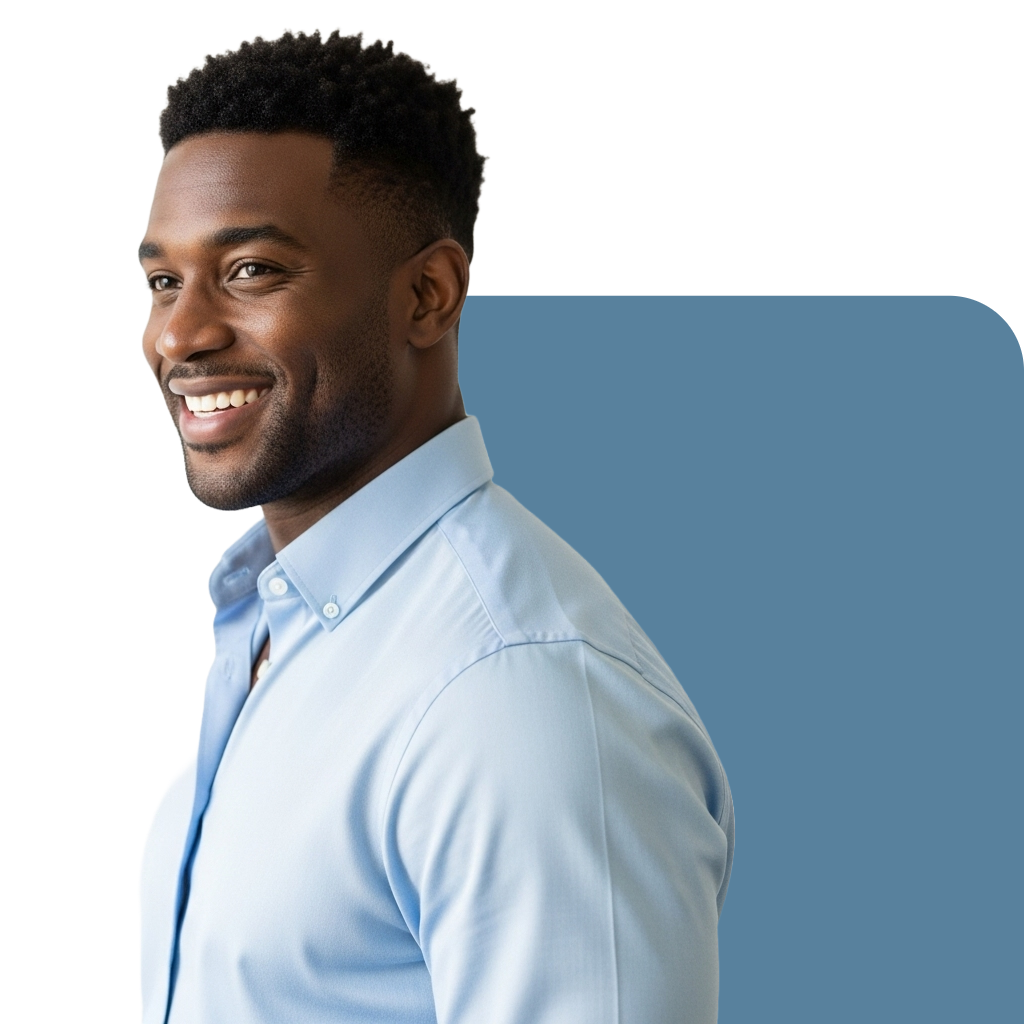 Homem com cabelo crespo